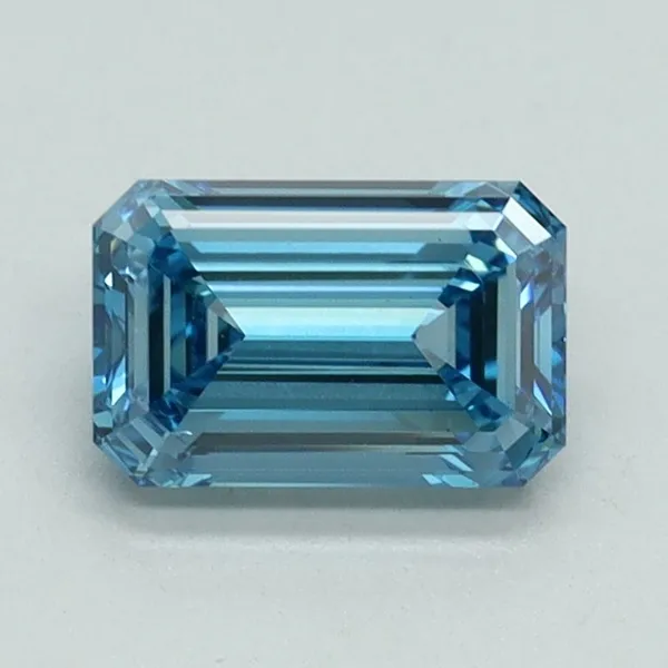 1.02ct EMERALD Fancy Vivid Blue VS1 Coloured Lab diamond