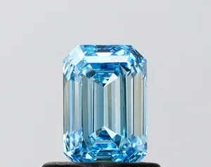 0.78ct EMERALD Fancy Intense Blue VS2 Coloured Lab diamond