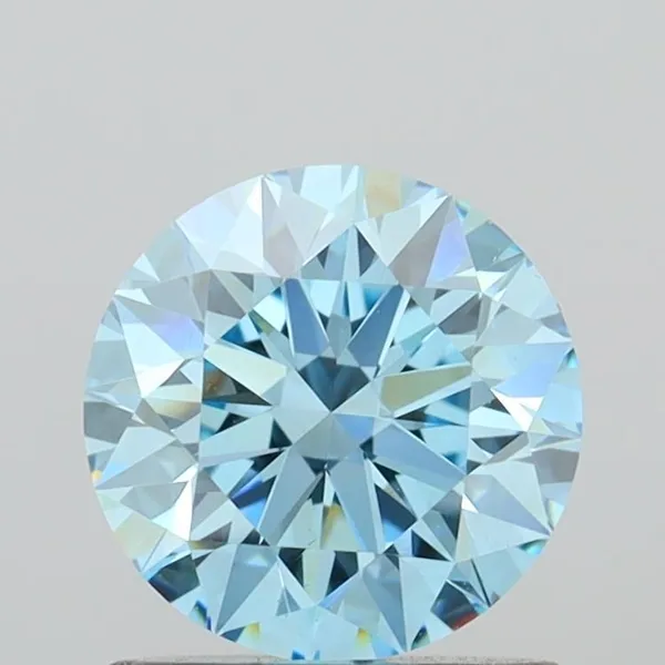 1.08ct ROUND Fancy Vivid Blue VS1 Coloured Lab diamond