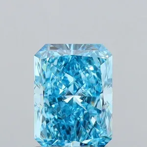 1.36ct RADIANT Fancy Vivid Blue VVS2 Coloured Lab diamond
