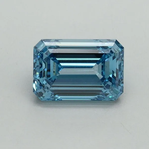 1.07ct EMERALD Fancy Vivid Blue VVS2 Coloured Lab diamond