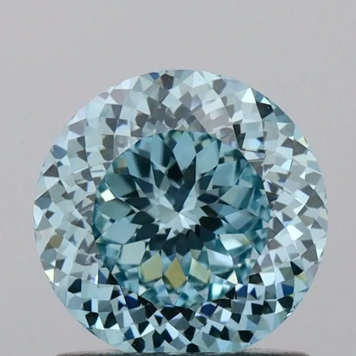 1.05ct ROUND Fancy Intense Blue VVS2 Coloured Lab diamond