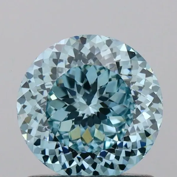 1.05ct ROUND Fancy Intense Blue VVS2 Coloured Lab diamond