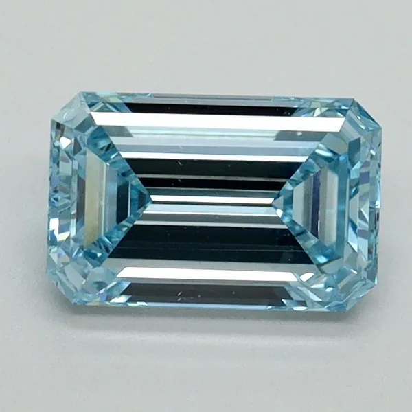 1.09ct EMERALD Fancy Intense Blue VS1 Coloured Lab diamond