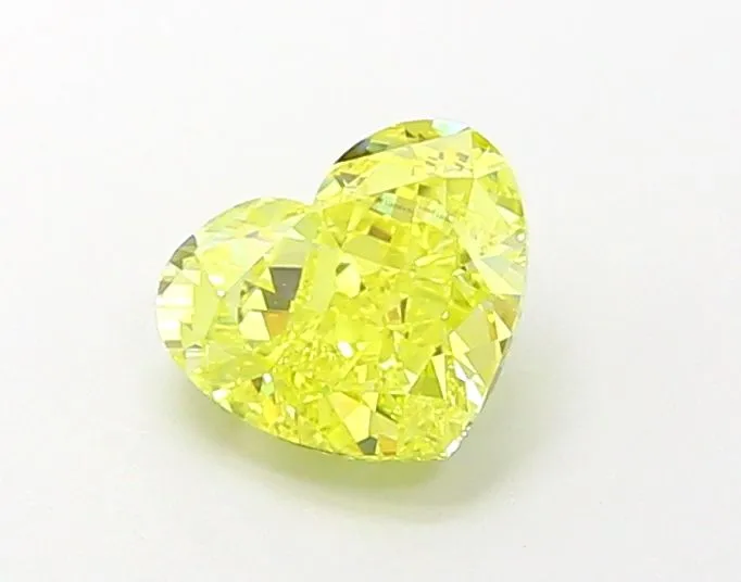 1.09ct HEART Fancy Vivid Yellow VS1 Coloured Lab diamond