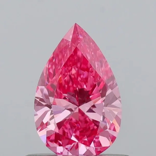 0.58ct PEAR Fancy Vivid Pink VVS2 Coloured Lab diamond