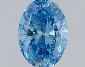 0.41ct OVAL Fancy Vivid Blue VS2 Coloured Lab diamond