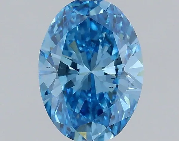 0.41ct OVAL Fancy Vivid Blue VS2 Coloured Lab diamond