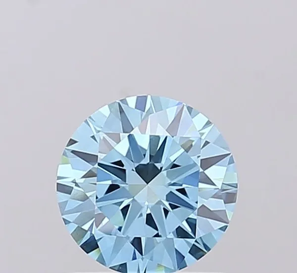 0.99ct ROUND Fancy Vivid Blue VVS2 Coloured Lab diamond