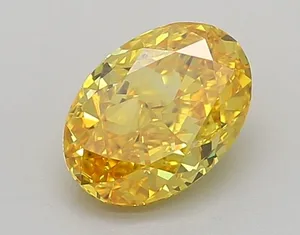 1.07ct OVAL Fancy Vivid Yellow VVS2 Coloured Lab diamond