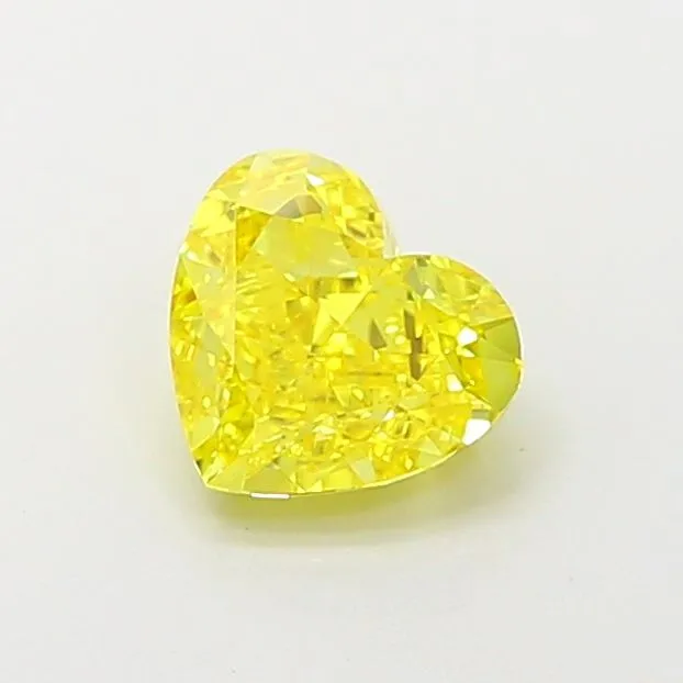 1.07ct HEART Fancy Vivid Yellow VVS1 Coloured Lab diamond