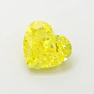 1.07ct HEART Fancy Vivid Yellow VVS1 Coloured Lab diamond