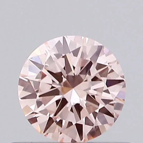 0.44ct ROUND Fancy Light Orange Pink VVS2 Coloured Lab diamond