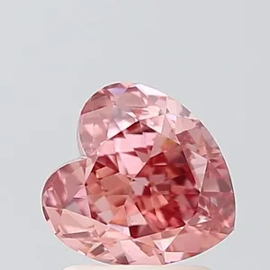 1.55ct HEART Fancy Vivid Pink VS1 Coloured Lab diamond