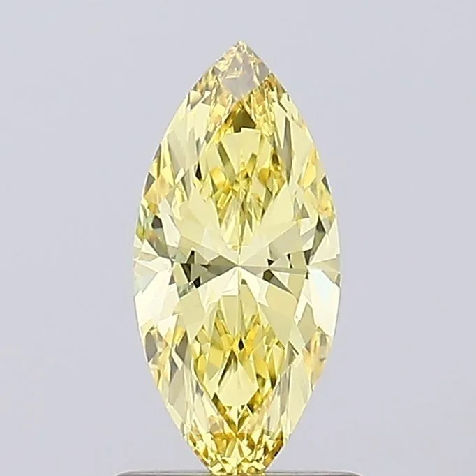 0.73ct MARQUISE Fancy Vivid Yellow VS1 Coloured Lab diamond