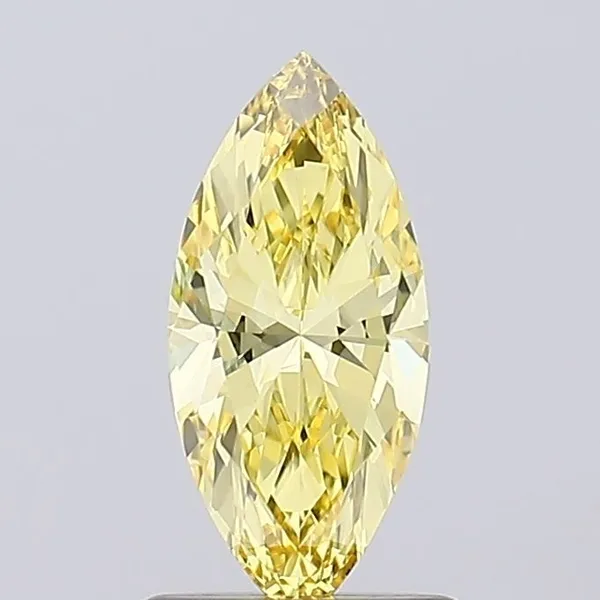 0.73ct MARQUISE Fancy Vivid Yellow VS1 Coloured Lab diamond