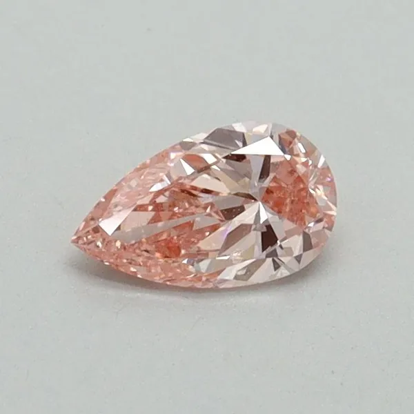 0.3ct PEAR Fancy Vivid Pink SI1 Coloured Lab diamond