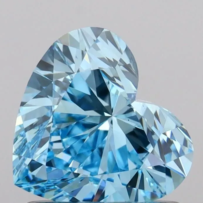 1.01ct HEART Fancy Vivid Blue VS1 Coloured Lab diamond