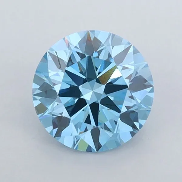 0.98ct ROUND Fancy Vivid Blue VVS2 Coloured Lab diamond