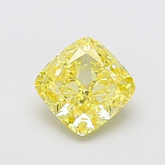 1.21ct CUSHION Fancy Intense Yellow VVS2 Coloured Lab diamond