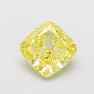 1.21ct CUSHION Fancy Intense Yellow VVS2 Coloured Lab diamond