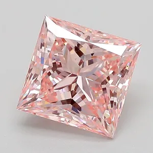 2.32ct PRINCESS Fancy Intense Pink VS1 Coloured Lab diamond