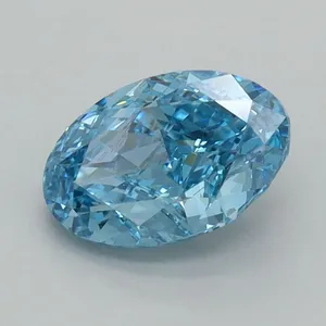 1.03ct OVAL Fancy Vivid Blue VS2 Coloured Lab diamond