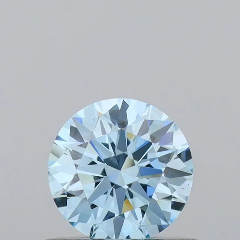 0.53ct ROUND Fancy Vivid Blue VVS2 Coloured Lab diamond