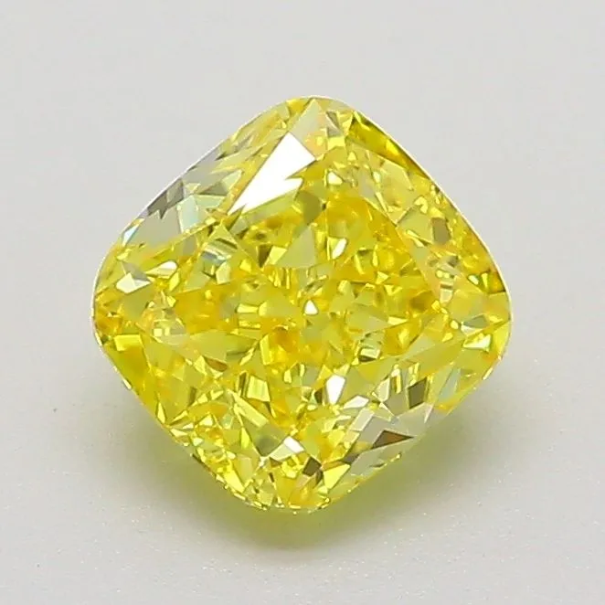 1.05ct CUSHION Fancy Vivid Yellow VVS2 Coloured Lab diamond