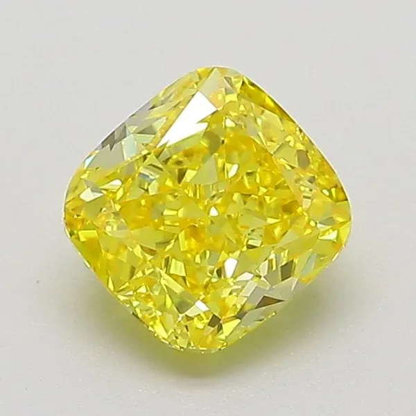 1.05ct CUSHION Fancy Vivid Yellow VVS2 Coloured Lab diamond
