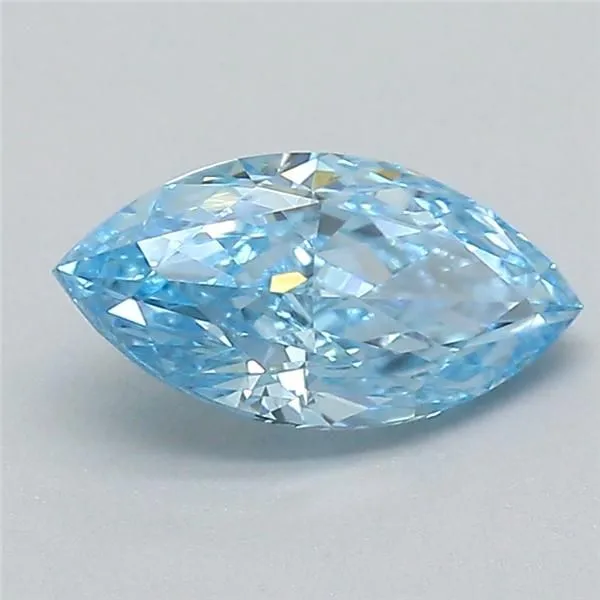 0.51ct MARQUISE Fancy Vivid Blue VVS1 Coloured Lab diamond