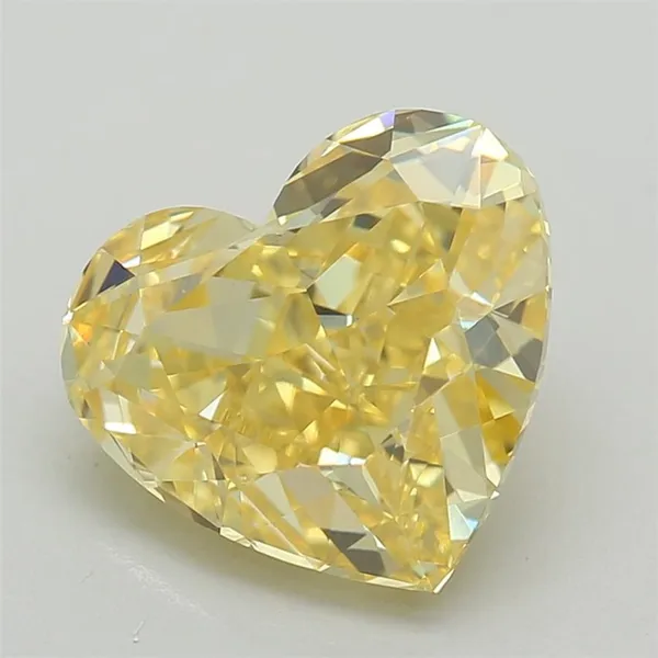 1.59ct HEART Fancy Vivid Yellow VVS2 Coloured Lab diamond