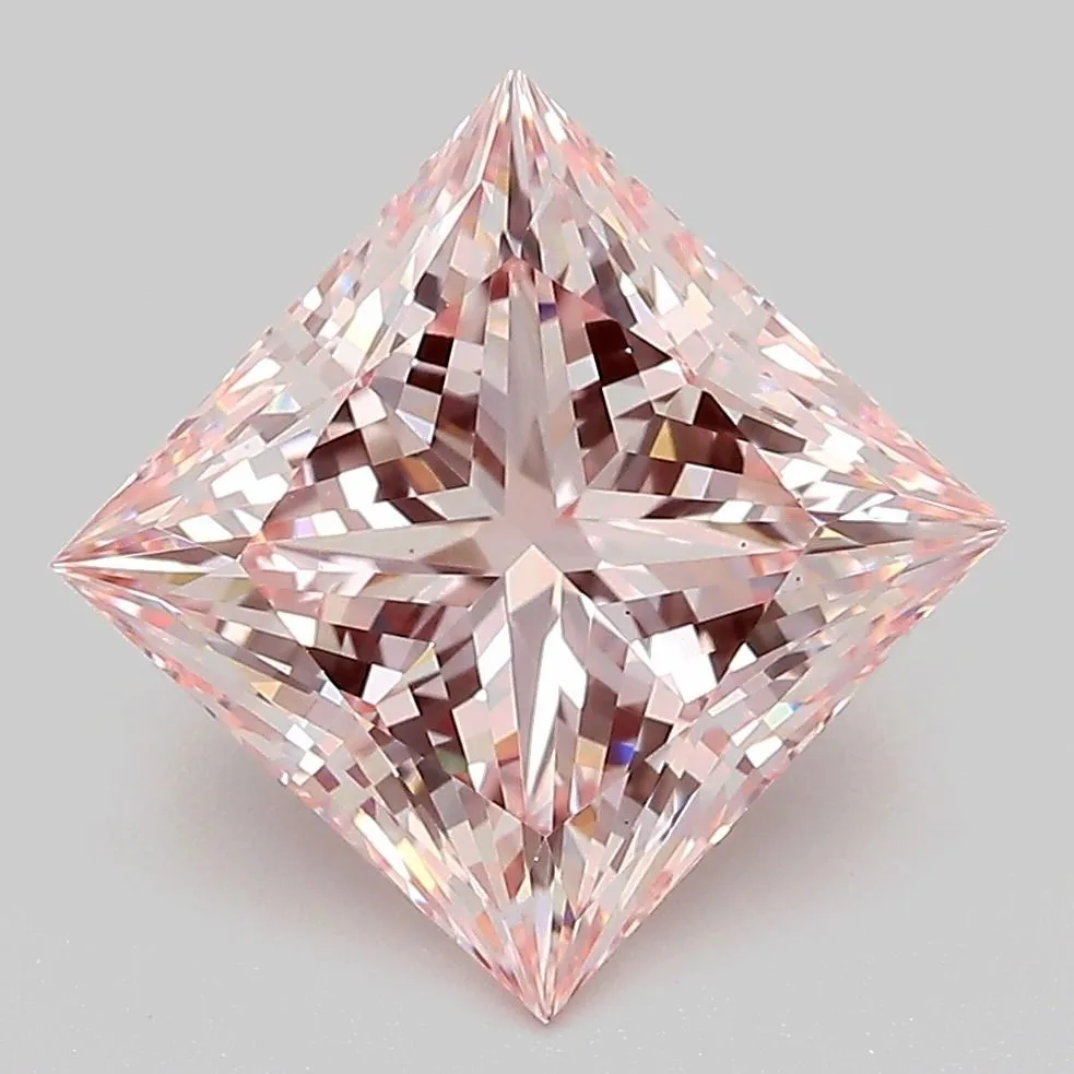 4.02ct PRINCESS Fancy Intense Pink VS1 Coloured Lab diamond