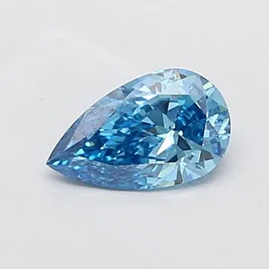 0.82ct PEAR Fancy Vivid Blue SI2 Coloured Lab diamond