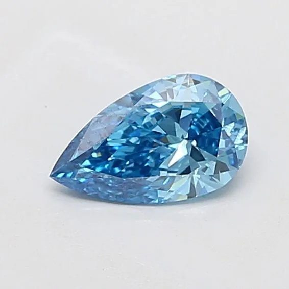 0.82ct PEAR Fancy Vivid Blue SI2 Coloured Lab diamond