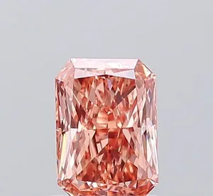 1.08ct RADIANT Fancy Vivid Brownish Pink VS2 Coloured Lab diamond