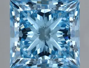 3.03ct PRINCESS Fancy Vivid Blue SI1 Coloured Lab diamond