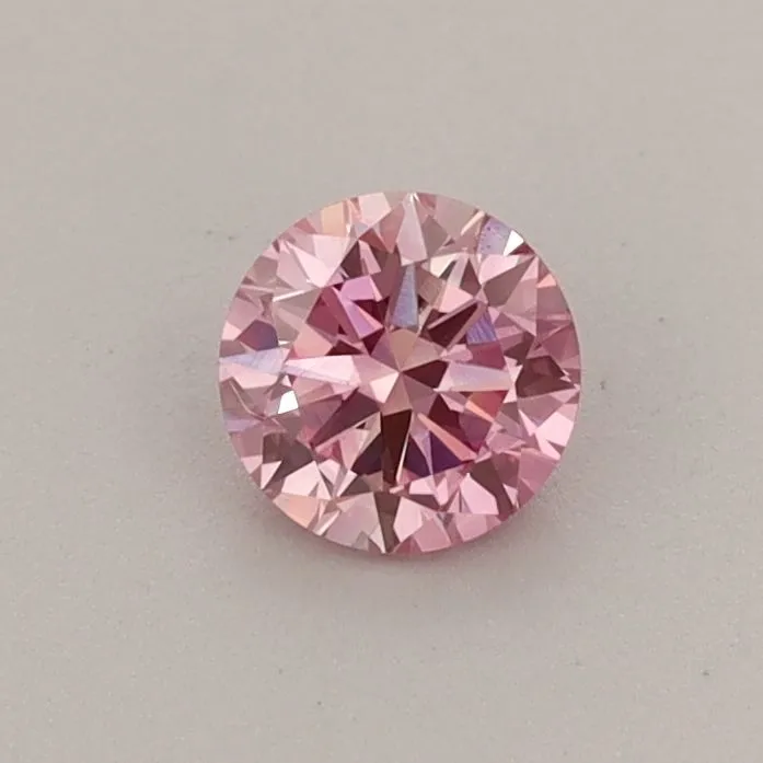 0.38ct ROUND Fancy Vivid Pink VS1 Coloured Lab diamond