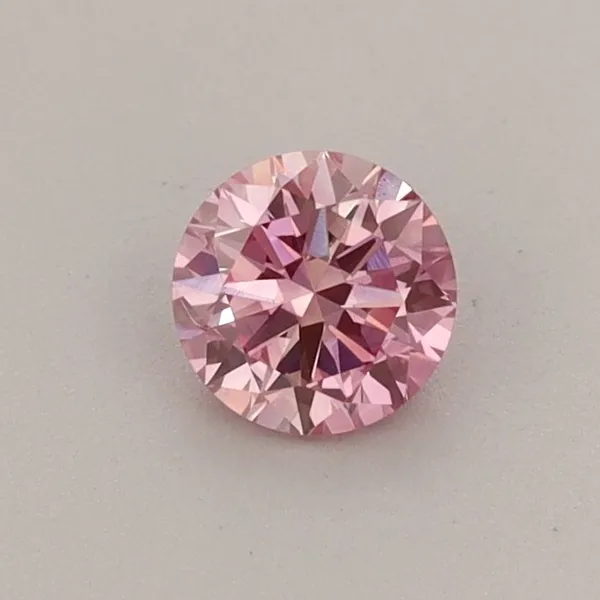 0.38ct ROUND Fancy Vivid Pink VS1 Coloured Lab diamond