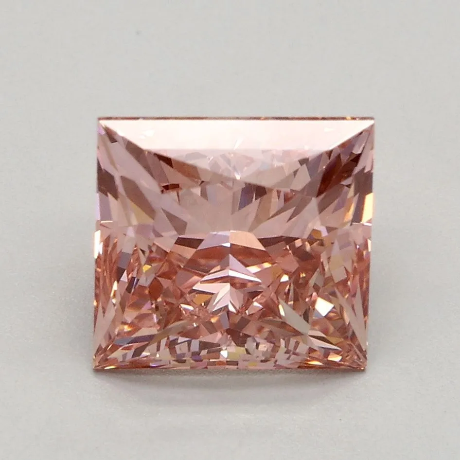 2.07ct PRINCESS Fancy Intense Pink VS2 Coloured Lab diamond