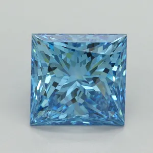 4.02ct PRINCESS Fancy Vivid Blue SI1 Coloured Lab diamond