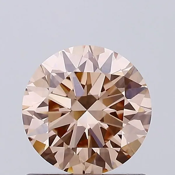 0.95ct ROUND Fancy Intense Brown Pink VVS2 Coloured Lab diamond