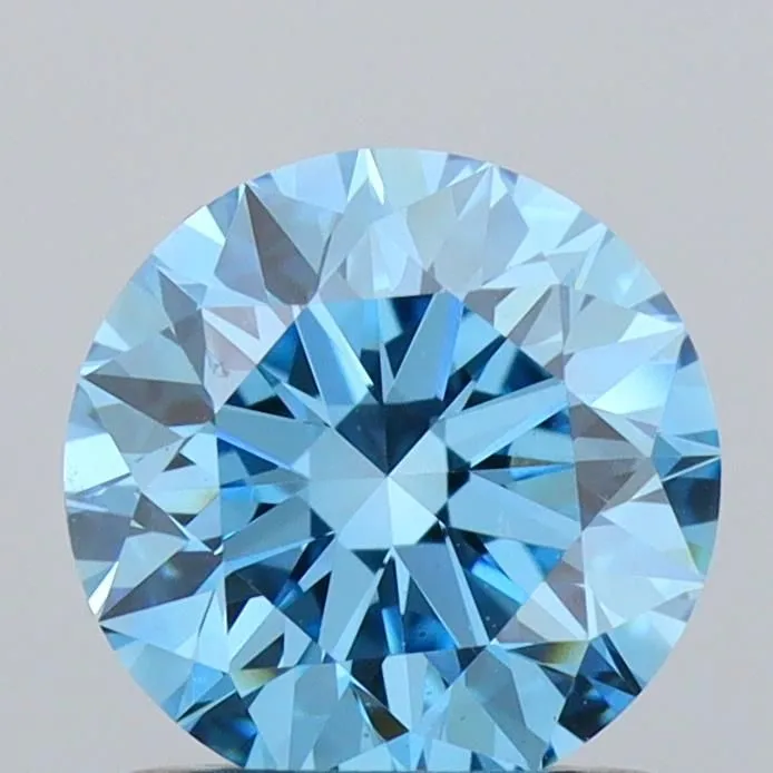 1.02ct ROUND Fancy Vivid Blue VS1 Coloured Lab diamond
