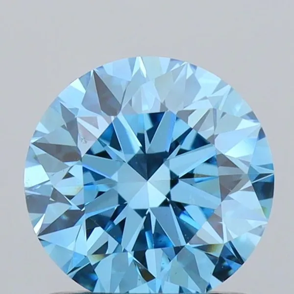 1.02ct ROUND Fancy Vivid Blue VS1 Coloured Lab diamond