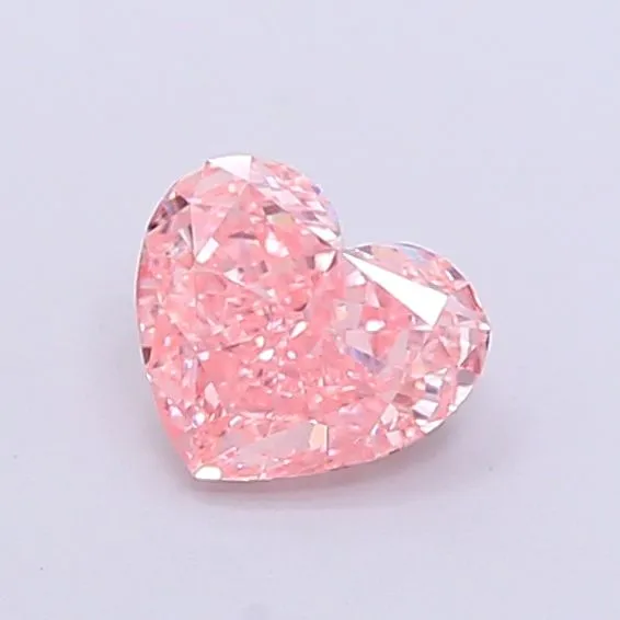 0.79ct HEART Fancy Vivid Pink VVS2 Coloured Lab diamond