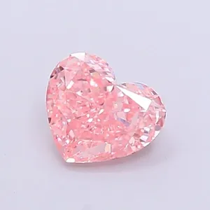0.79ct HEART Fancy Vivid Pink VVS2 Coloured Lab diamond