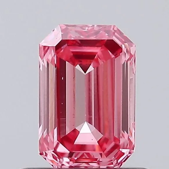 0.6ct EMERALD Fancy Vivid Pink VS1 Coloured Lab diamond