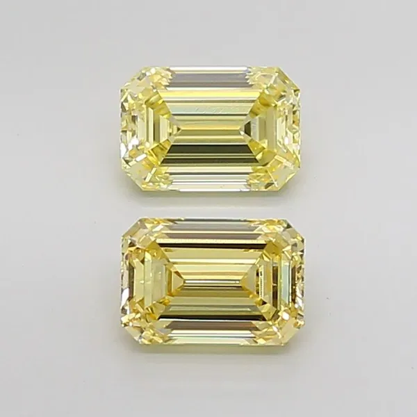 1.35ct EMERALD Fancy Intense Yellow VS1 Coloured Lab diamond