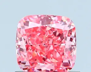 0.77ct CUSHION Fancy Vivid Pink VVS2 Coloured Lab diamond