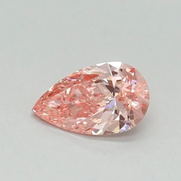 0.3ct PEAR Fancy Vivid Pink VS2 Coloured Lab diamond